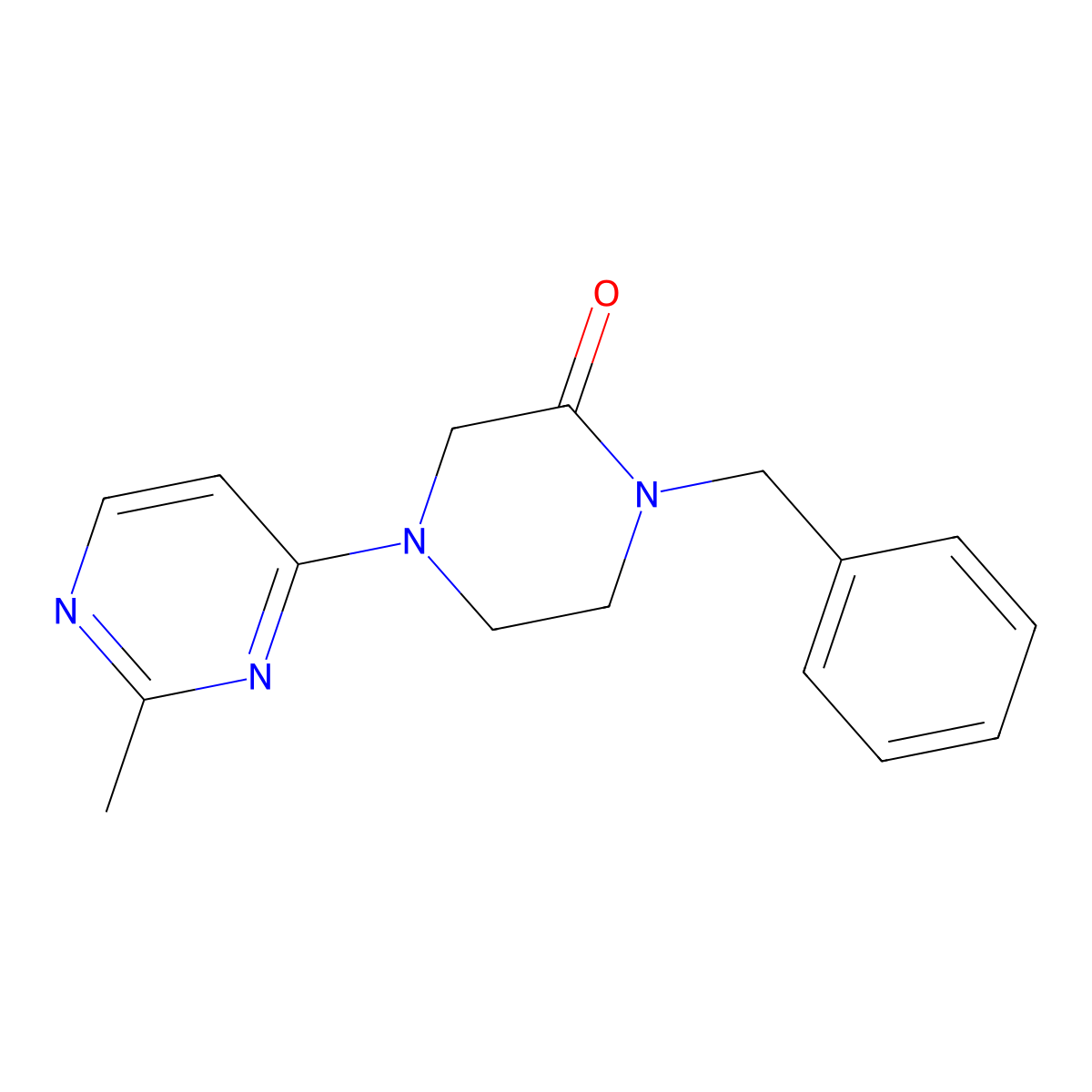 1-Benzyl-4-(2-methylpyrimidin-4-yl)piperazin-2-one molecular structure, CAS 2549047-85-8