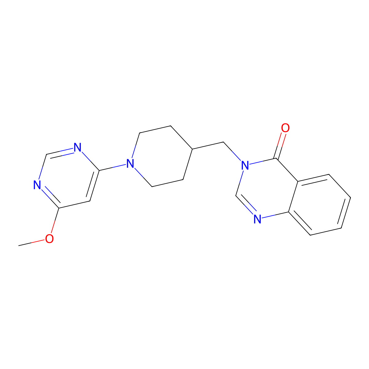 3-{[1-(6-Methoxypyrimidin-4-yl)piperidin-4-yl]methyl}-3,4-dihydroquinazolin-4-one molecular structure, CAS 2549047-88-1