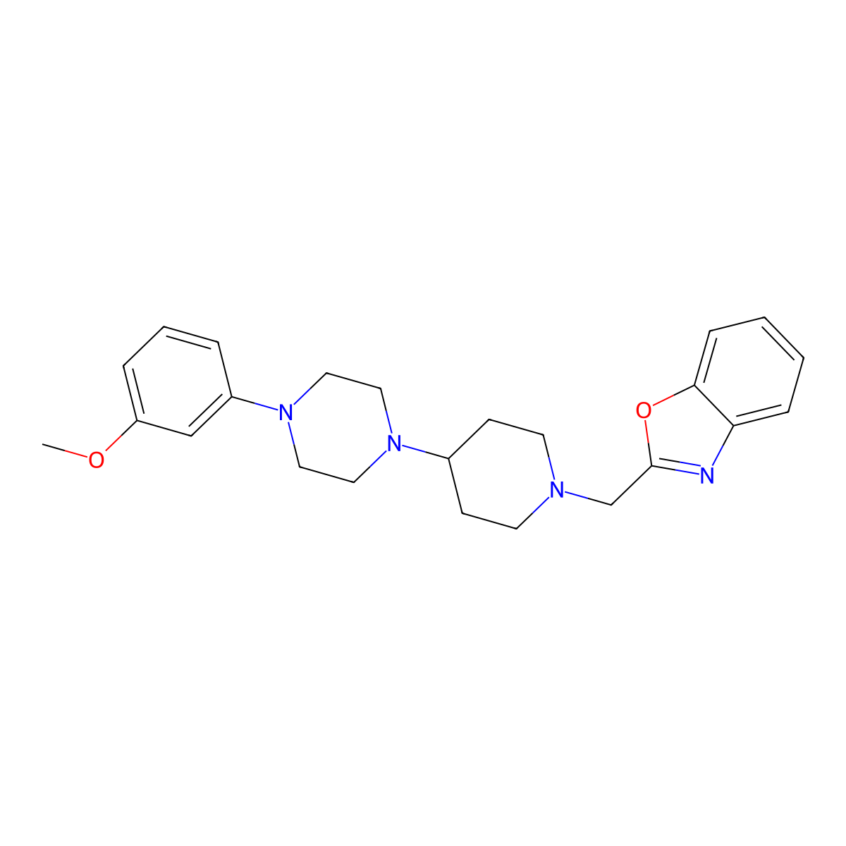 2-({4-[4-(3-Methoxyphenyl)piperazin-1-yl]piperidin-1-yl}methyl)-1,3-benzoxazole molecular structure, CAS 2549048-01-1