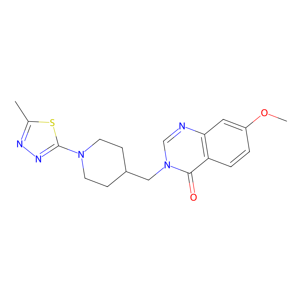 7-Methoxy-3-{[1-(5-methyl-1,3,4-thiadiazol-2-yl)piperidin-4-yl]methyl}-3,4-dihydroquinazolin-4-one molecular structure, CAS 2549048-02-2