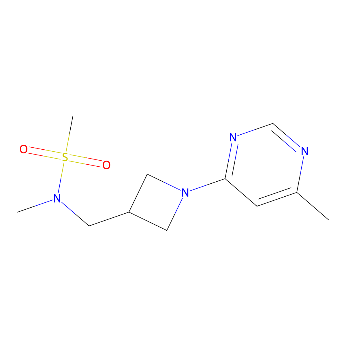 N-methyl-N-{[1-(6-methylpyrimidin-4-yl)azetidin-3-yl]methyl}methanesulfonamide molecular structure, CAS 2549048-04-4