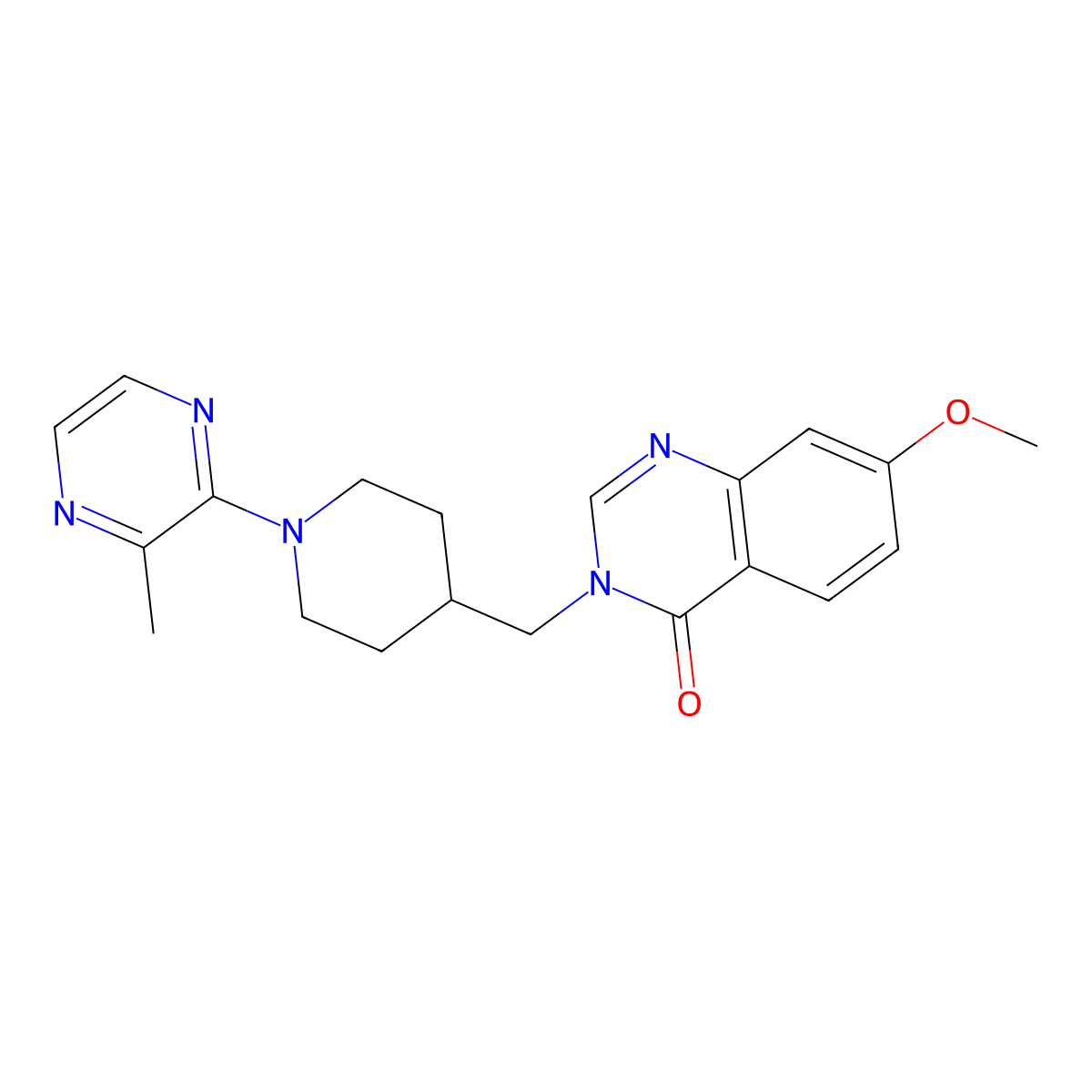 7-Methoxy-3-{[1-(3-methylpyrazin-2-yl)piperidin-4-yl]methyl}-3,4-dihydroquinazolin-4-one molecular structure, CAS 2549048-09-9