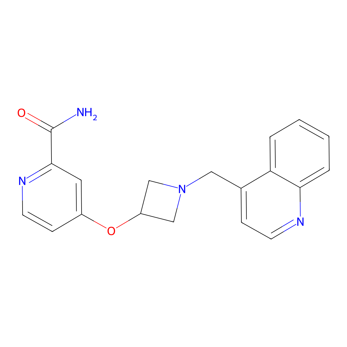 4-({1-[(Quinolin-4-yl)methyl]azetidin-3-yl}oxy)pyridine-2-carboxamide molecular structure, CAS 2549048-12-4