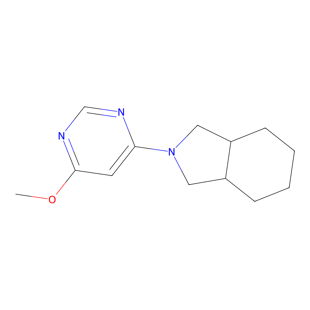 2-(6-methoxypyrimidin-4-yl)-octahydro-1H-isoindole molecular structure, CAS 2549048-25-9