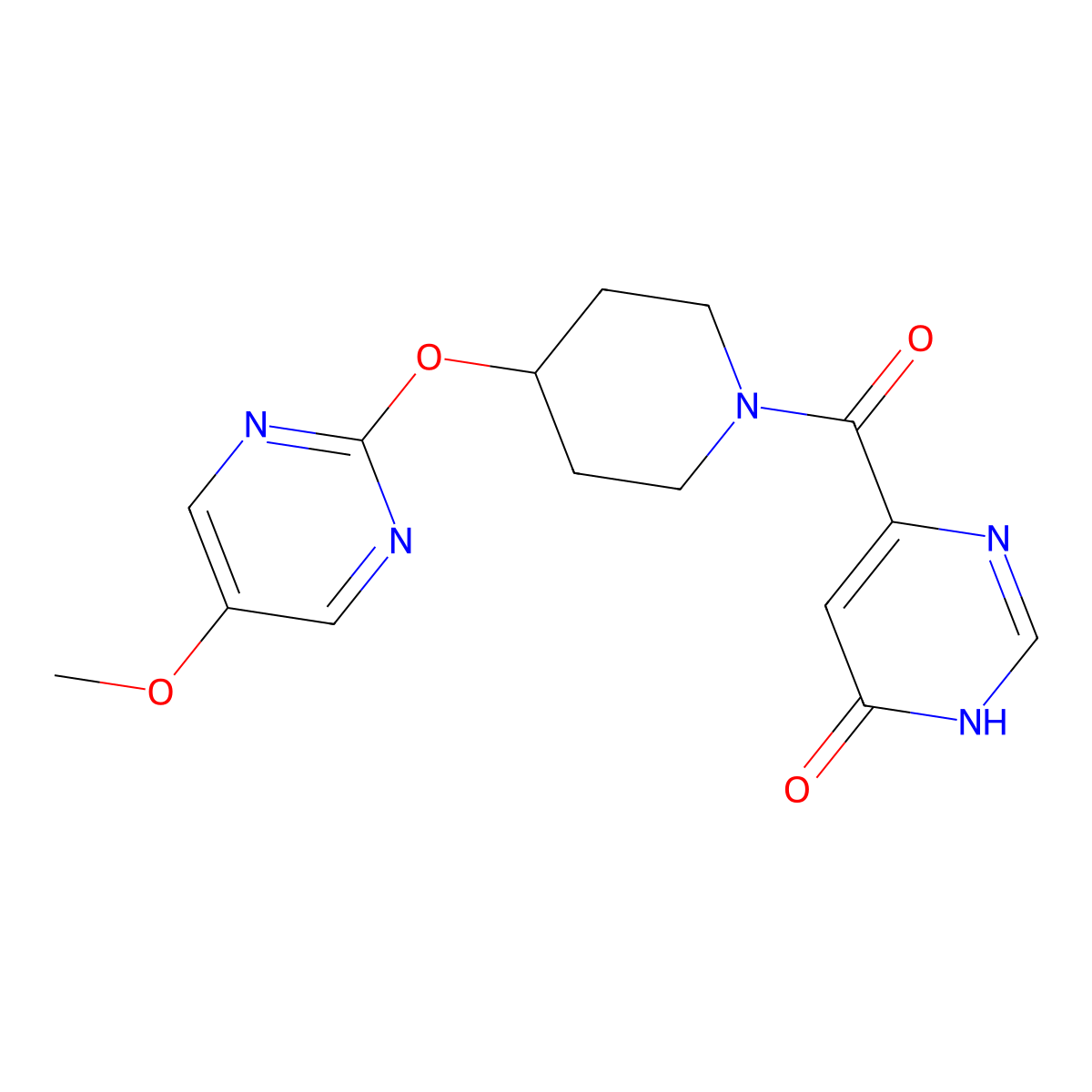 6-{4-[(5-Methoxypyrimidin-2-yl)oxy]piperidine-1-carbonyl}pyrimidin-4-ol molecular structure, CAS 2549048-30-6