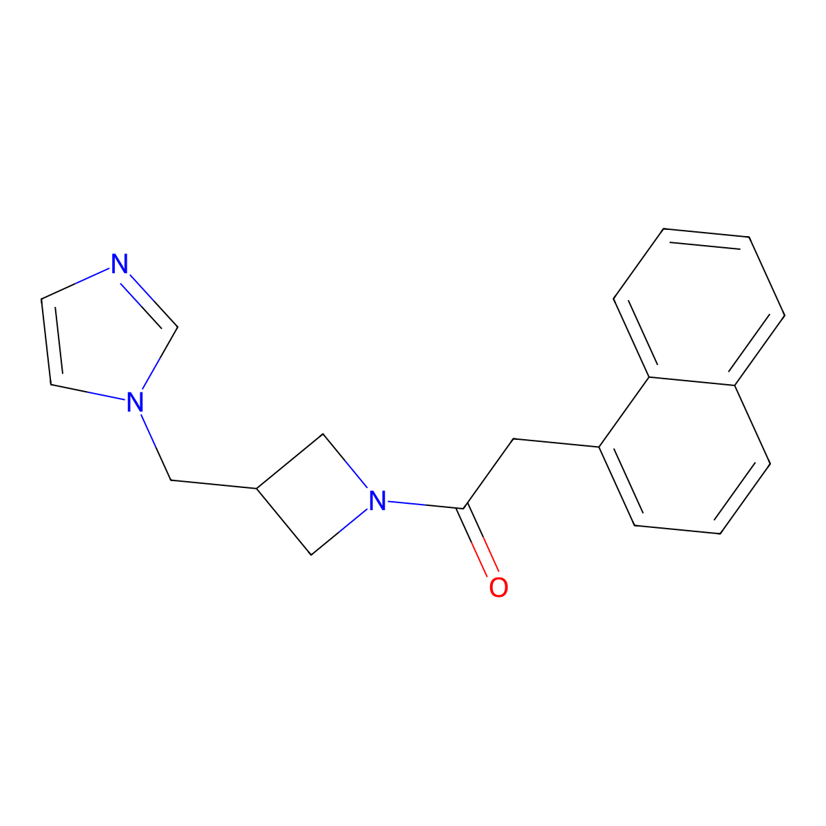 1-{3-[(1H-imidazol-1-yl)methyl]azetidin-1-yl}-2-(naphthalen-1-yl)ethan-1-one molecular structure, CAS 2549048-33-9