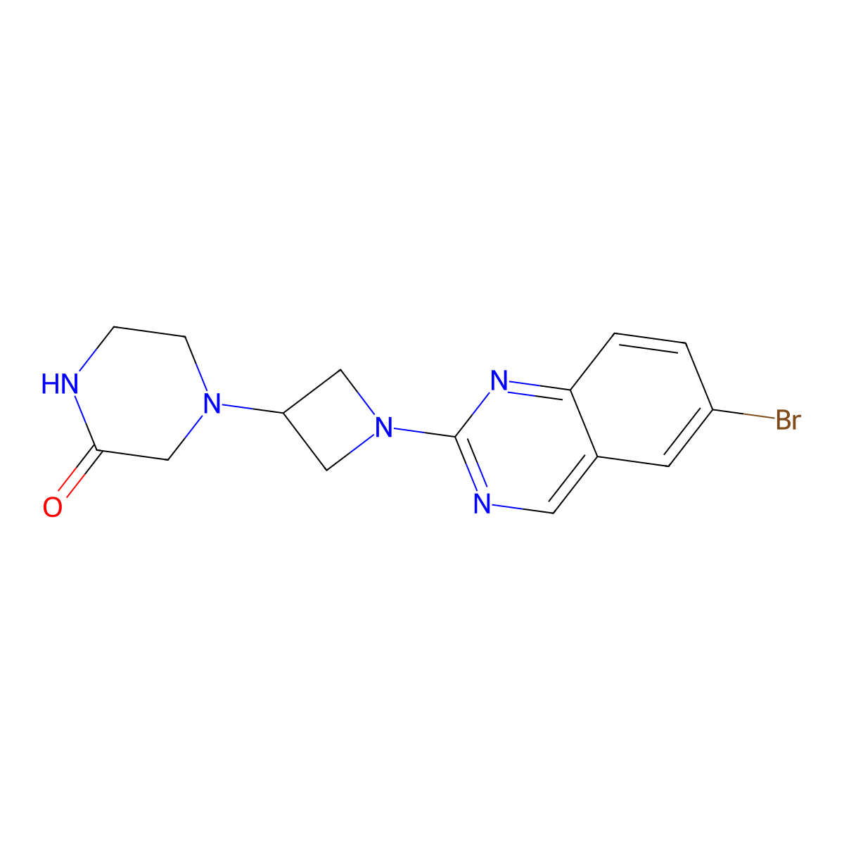 4-[1-(6-Bromoquinazolin-2-yl)azetidin-3-yl]piperazin-2-one molecular structure, CAS 2549048-49-7