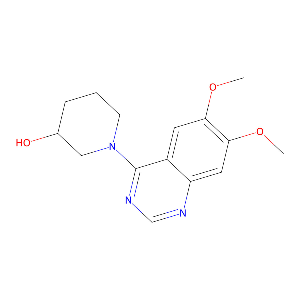1-(6,7-Dimethoxyquinazolin-4-yl)piperidin-3-ol molecular structure, CAS 2549048-65-7