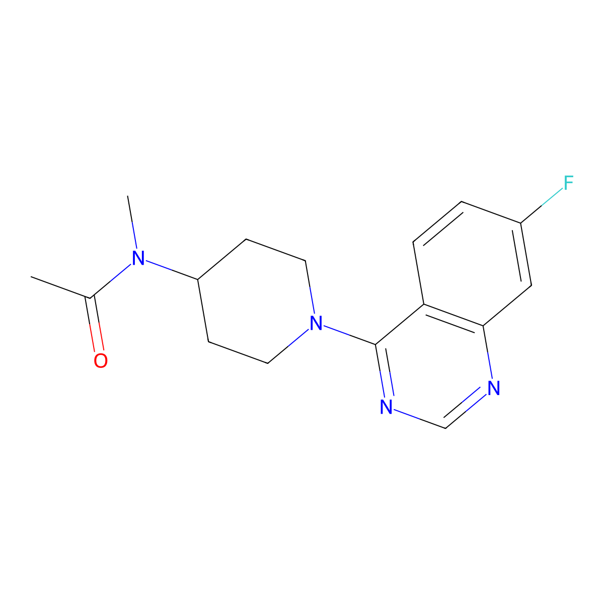 N-[1-(7-fluoroquinazolin-4-yl)piperidin-4-yl]-N-methylacetamide molecular structure, CAS 2549048-80-6