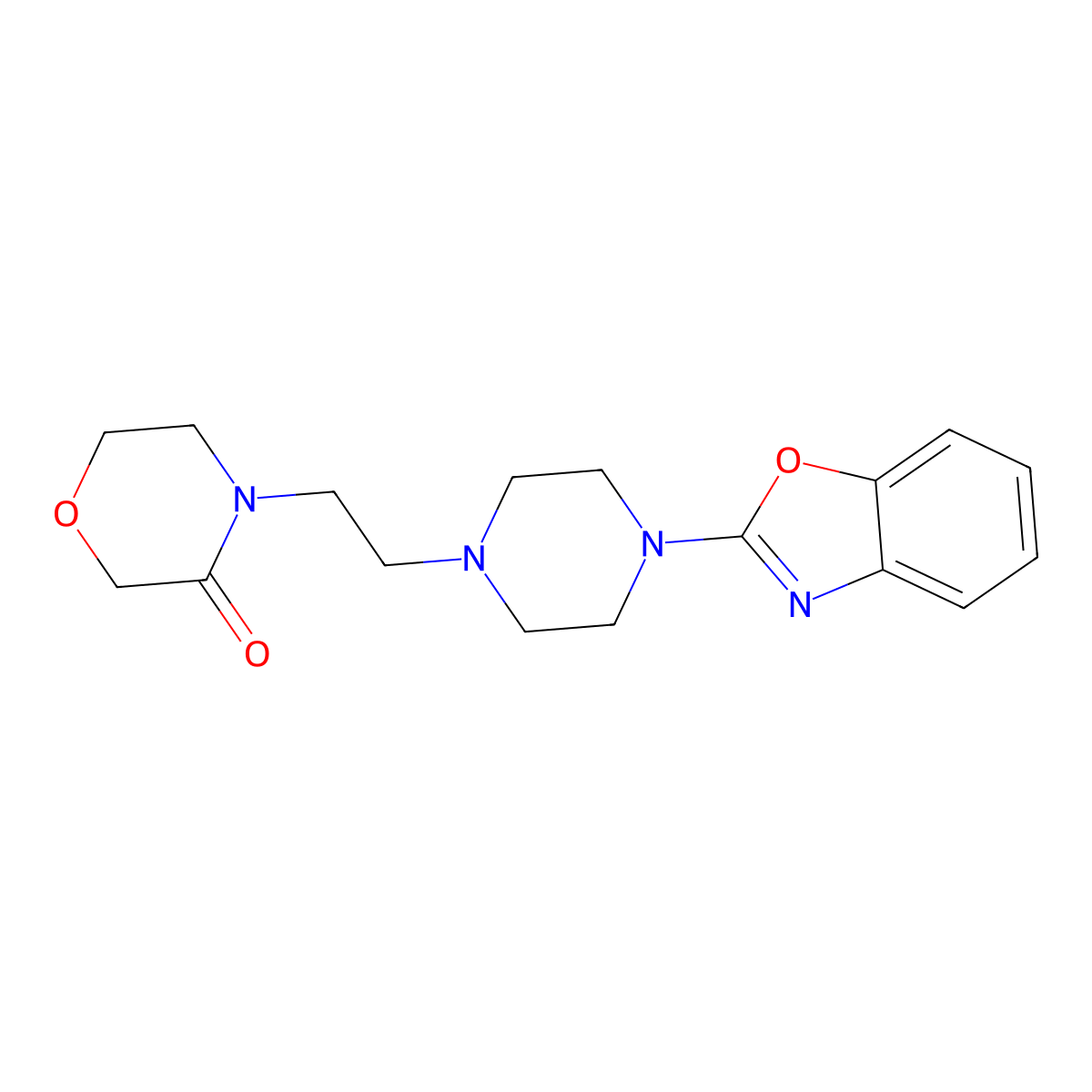 4-{2-[4-(1,3-Benzoxazol-2-yl)piperazin-1-yl]ethyl}morpholin-3-one molecular structure, CAS 2549048-87-3