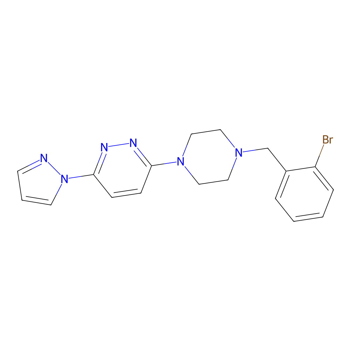 3-{4-[(2-bromophenyl)methyl]piperazin-1-yl}-6-(1H-pyrazol-1-yl)pyridazine molecular structure, CAS 2549048-93-1