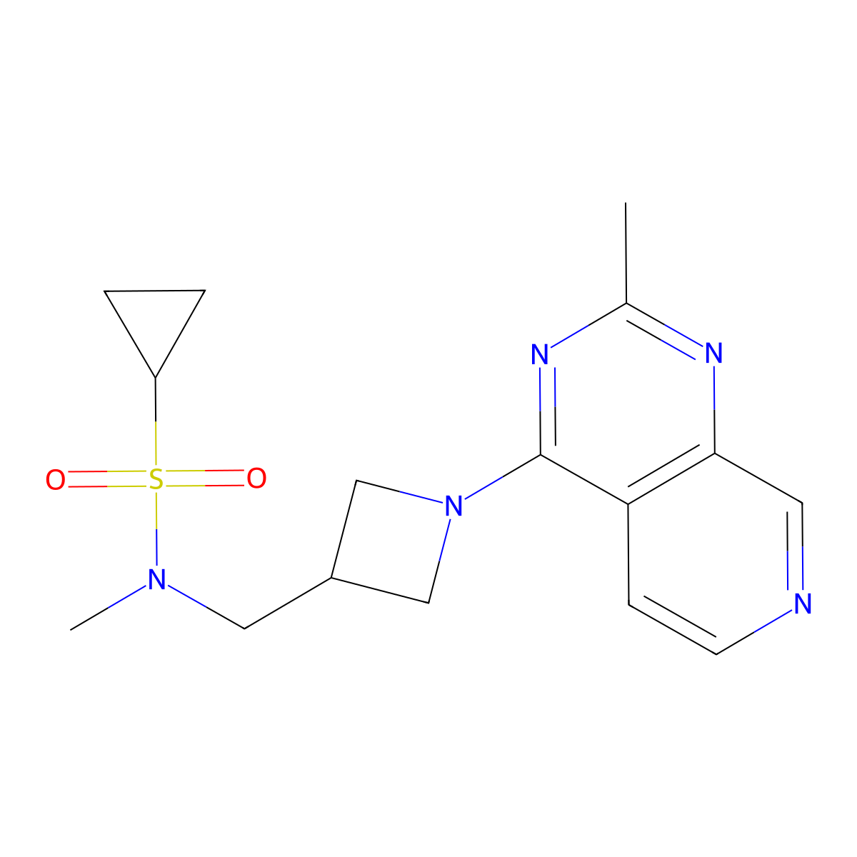 N-methyl-N-[(1-{2-methylpyrido[3,4-d]pyrimidin-4-yl}azetidin-3-yl)methyl]cyclopropanesulfonamide molecular structure, CAS 2549048-96-4