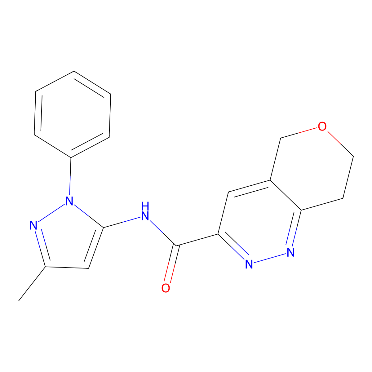 N-(3-methyl-1-phenyl-1H-pyrazol-5-yl)-5H,7H,8H-pyrano[4,3-c]pyridazine-3-carboxamide molecular structure, CAS 2549049-02-5