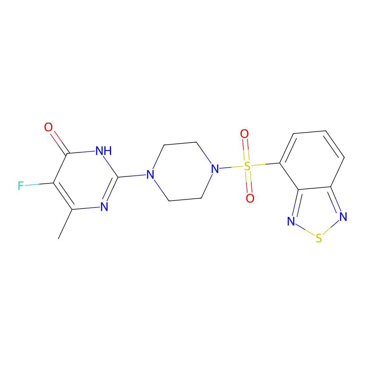 2-[4-(2,1,3-Benzothiadiazole-4-sulfonyl)piperazin-1-yl]-5-fluoro-6-methyl-3,4-dihydropyrimidin-4-one molecular structure, CAS 2549049-04-7