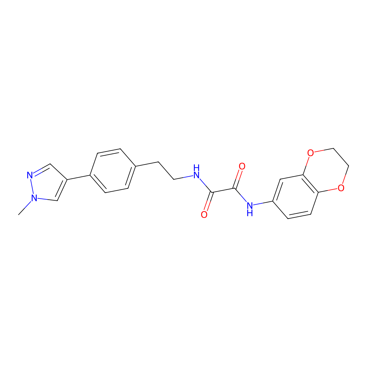 N-(2,3-dihydro-1,4-benzodioxin-6-yl)-N'-{2-[4-(1-methyl-1H-pyrazol-4-yl)phenyl]ethyl}ethanediamide molecular structure, CAS 2549049-11-6