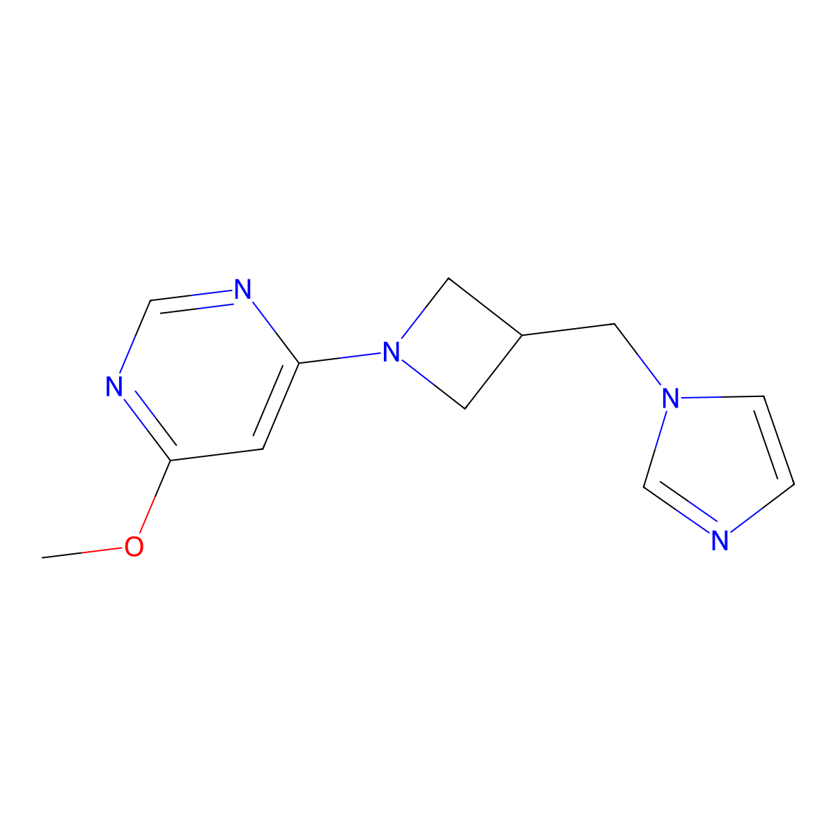 4-{3-[(1H-imidazol-1-yl)methyl]azetidin-1-yl}-6-methoxypyrimidine molecular structure, CAS 2549049-31-0