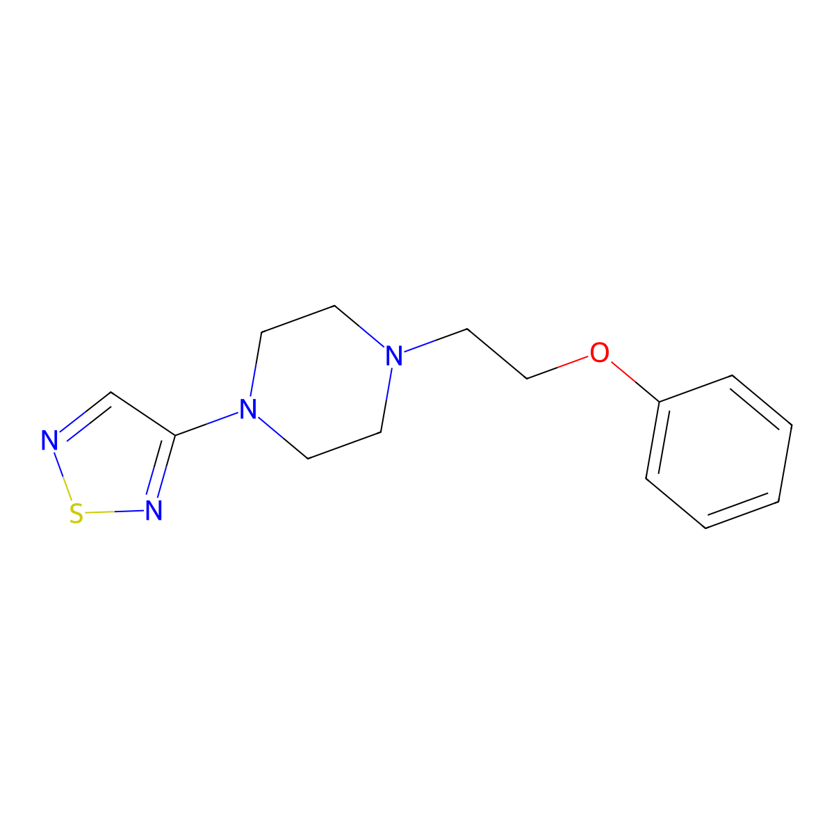 1-(2-Phenoxyethyl)-4-(1,2,5-thiadiazol-3-yl)piperazine molecular structure, CAS 2549049-37-6