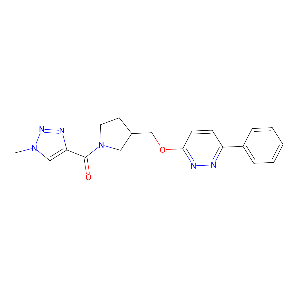 3-{[1-(1-methyl-1H-1,2,3-triazole-4-carbonyl)pyrrolidin-3-yl]methoxy}-6-phenylpyridazine molecular structure, CAS 2549049-41-2
