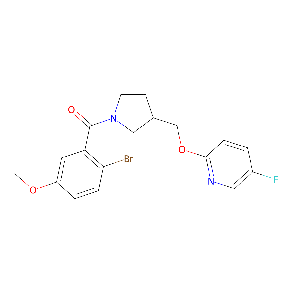 2-{[1-(2-Bromo-5-methoxybenzoyl)pyrrolidin-3-yl]methoxy}-5-fluoropyridine molecular structure, CAS 2549049-44-5