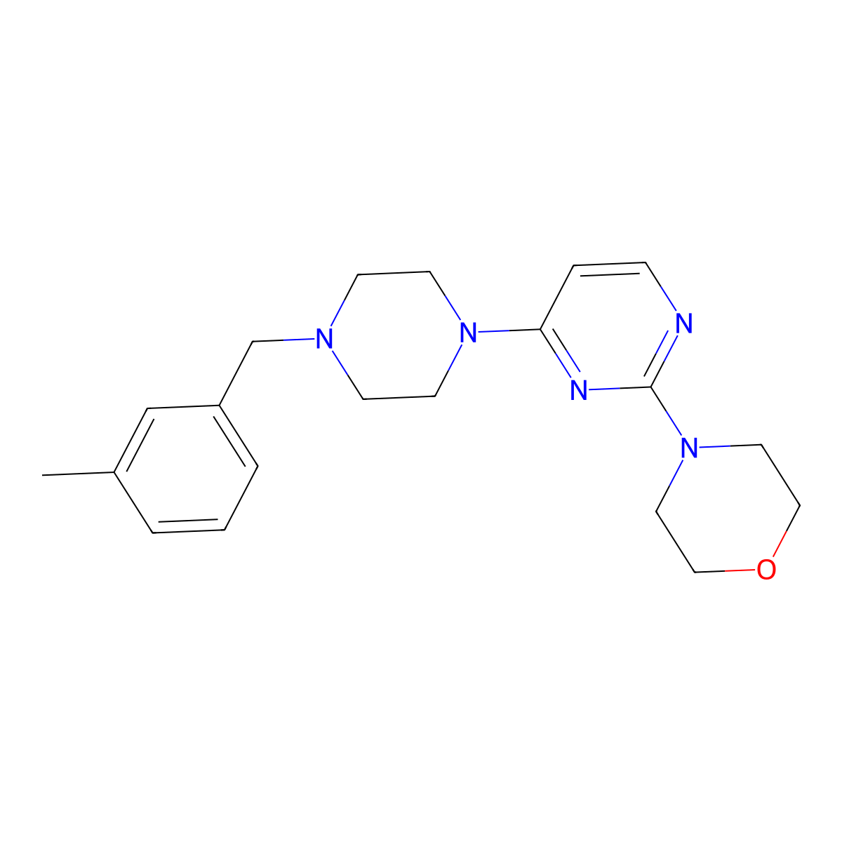 4-(4-{4-[(3-Methylphenyl)methyl]piperazin-1-yl}pyrimidin-2-yl)morpholine molecular structure, CAS 2549049-60-5