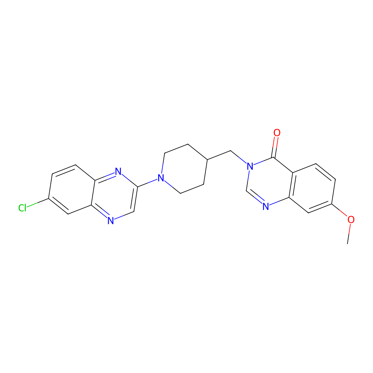 3-{[1-(6-Chloroquinoxalin-2-yl)piperidin-4-yl]methyl}-7-methoxy-3,4-dihydroquinazolin-4-one molecular structure, CAS 2549049-66-1