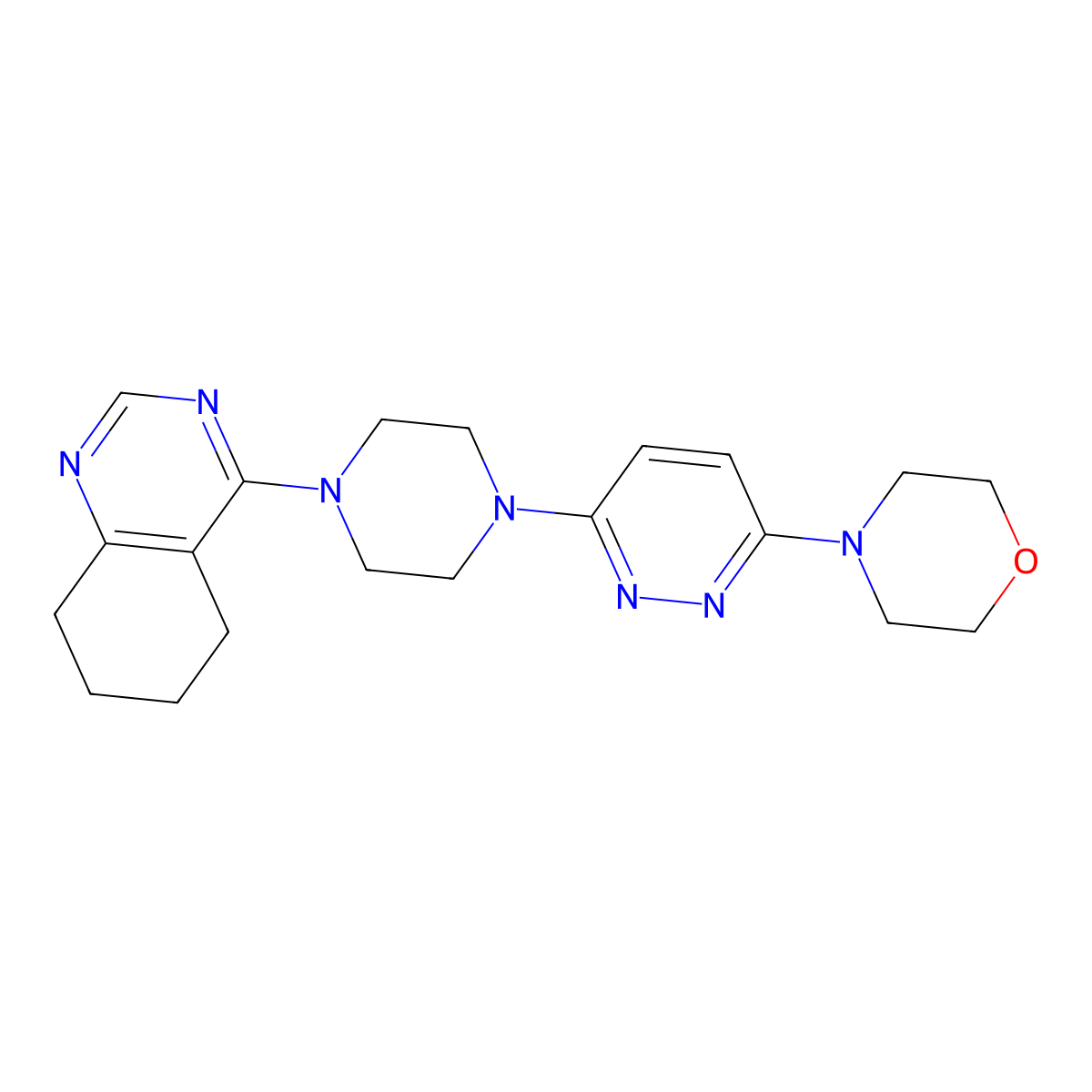 4-{4-[6-(Morpholin-4-yl)pyridazin-3-yl]piperazin-1-yl}-5,6,7,8-tetrahydroquinazoline molecular structure, CAS 2549049-69-4