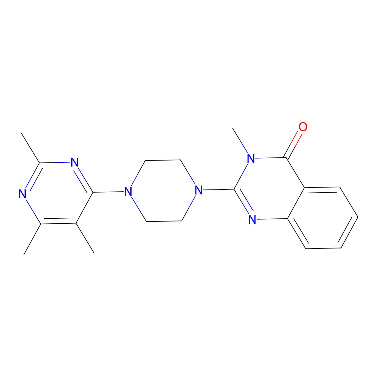 3-Methyl-2-[4-(2,5,6-trimethylpyrimidin-4-yl)piperazin-1-yl]-3,4-dihydroquinazolin-4-one molecular structure, CAS 2549049-75-2