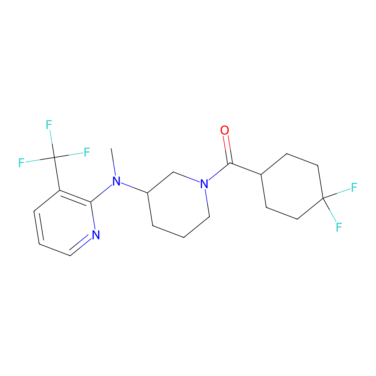 N-[1-(4,4-difluorocyclohexanecarbonyl)piperidin-3-yl]-N-methyl-3-(trifluoromethyl)pyridin-2-amine molecular structure, CAS 2549049-86-5