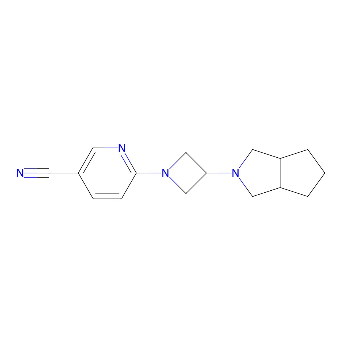 6-(3-{Octahydrocyclopenta[c]pyrrol-2-yl}azetidin-1-yl)pyridine-3-carbonitrile molecular structure, CAS 2549049-88-7