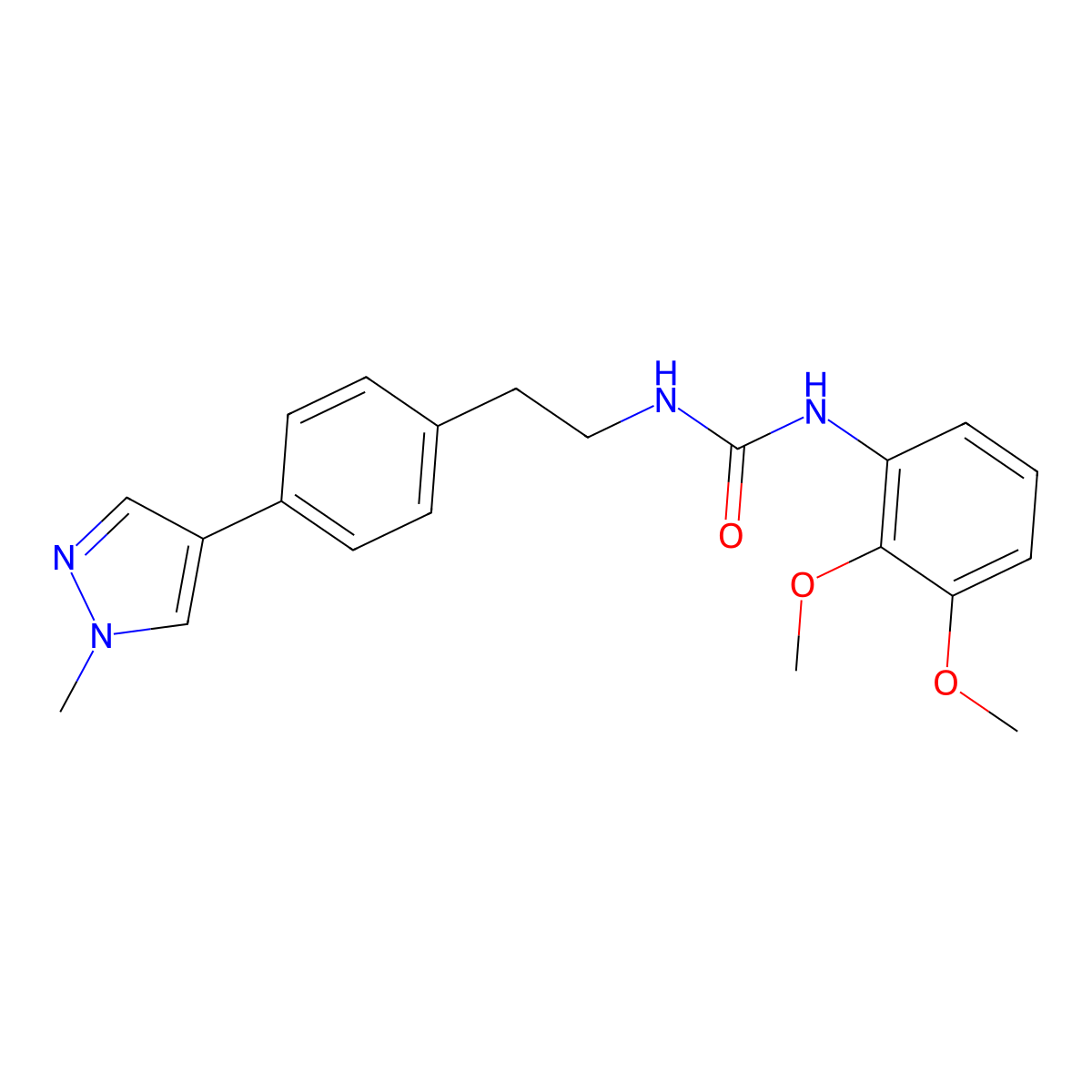 3-(2,3-dimethoxyphenyl)-1-{2-[4-(1-methyl-1H-pyrazol-4-yl)phenyl]ethyl}urea molecular structure, CAS 2549049-94-5