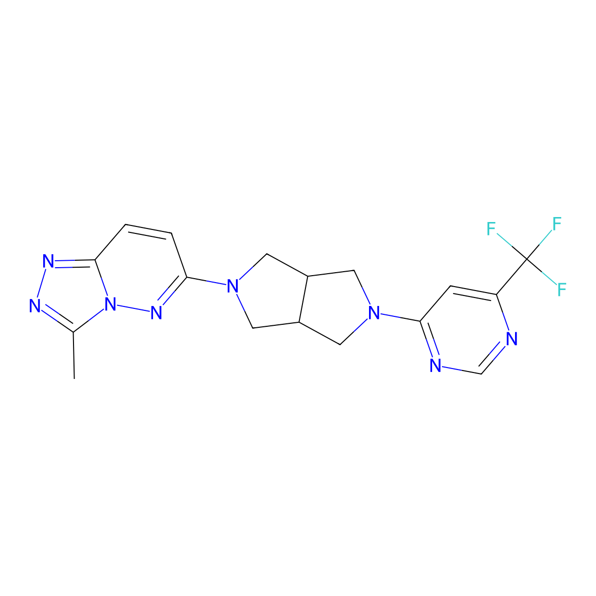 4-(5-{3-Methyl-[1,2,4]triazolo[4,3-b]pyridazin-6-yl}-octahydropyrrolo[3,4-c]pyrrol-2-yl)-6-(trifluoromethyl)pyrimidine molecular structure, CAS 2549049-96-7