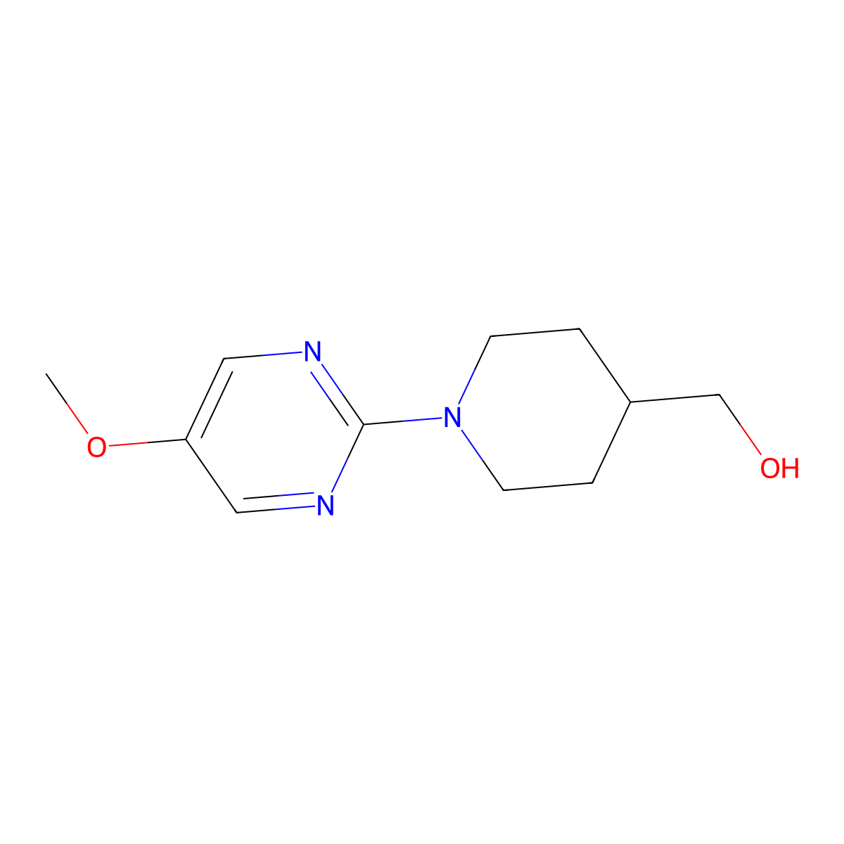 [1-(5-Methoxypyrimidin-2-yl)piperidin-4-yl]methanol molecular structure, CAS 2549049-98-9