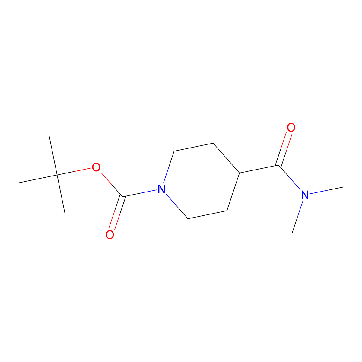 1-Boc-4-dimethylcarbamoylpiperidine molecular structure, CAS 254905-58-3