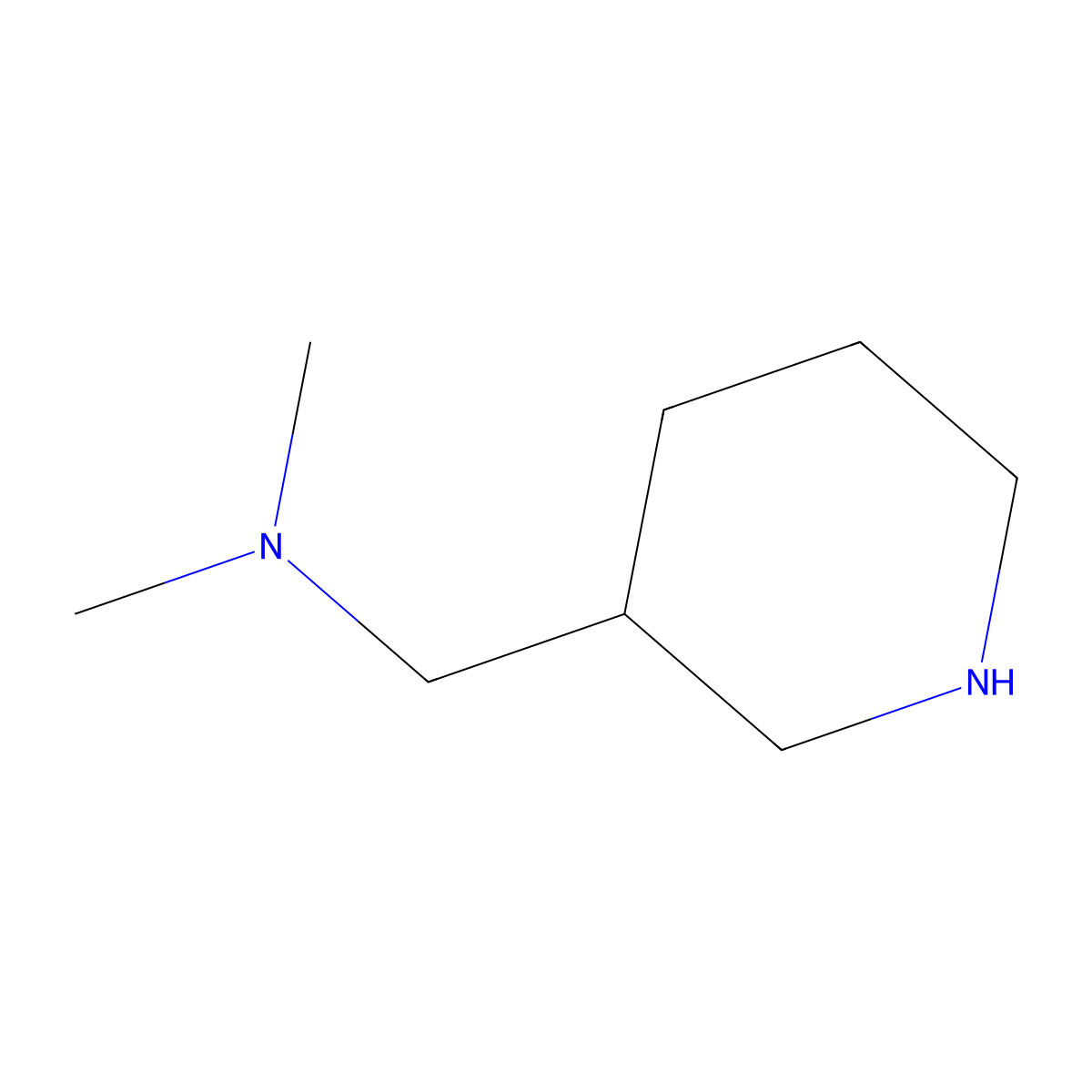 N,N-dimethyl((R)-piperidin-3-yl)methanamine molecular structure, CAS 254905-65-2