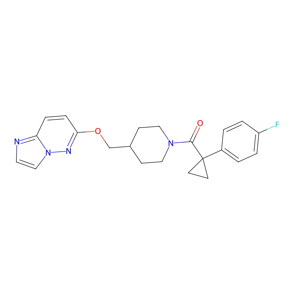 1-[1-(4-Fluorophenyl)cyclopropanecarbonyl]-4-({imidazo[1,2-b]pyridazin-6-yloxy}methyl)piperidine molecular structure, CAS 2549050-03-3