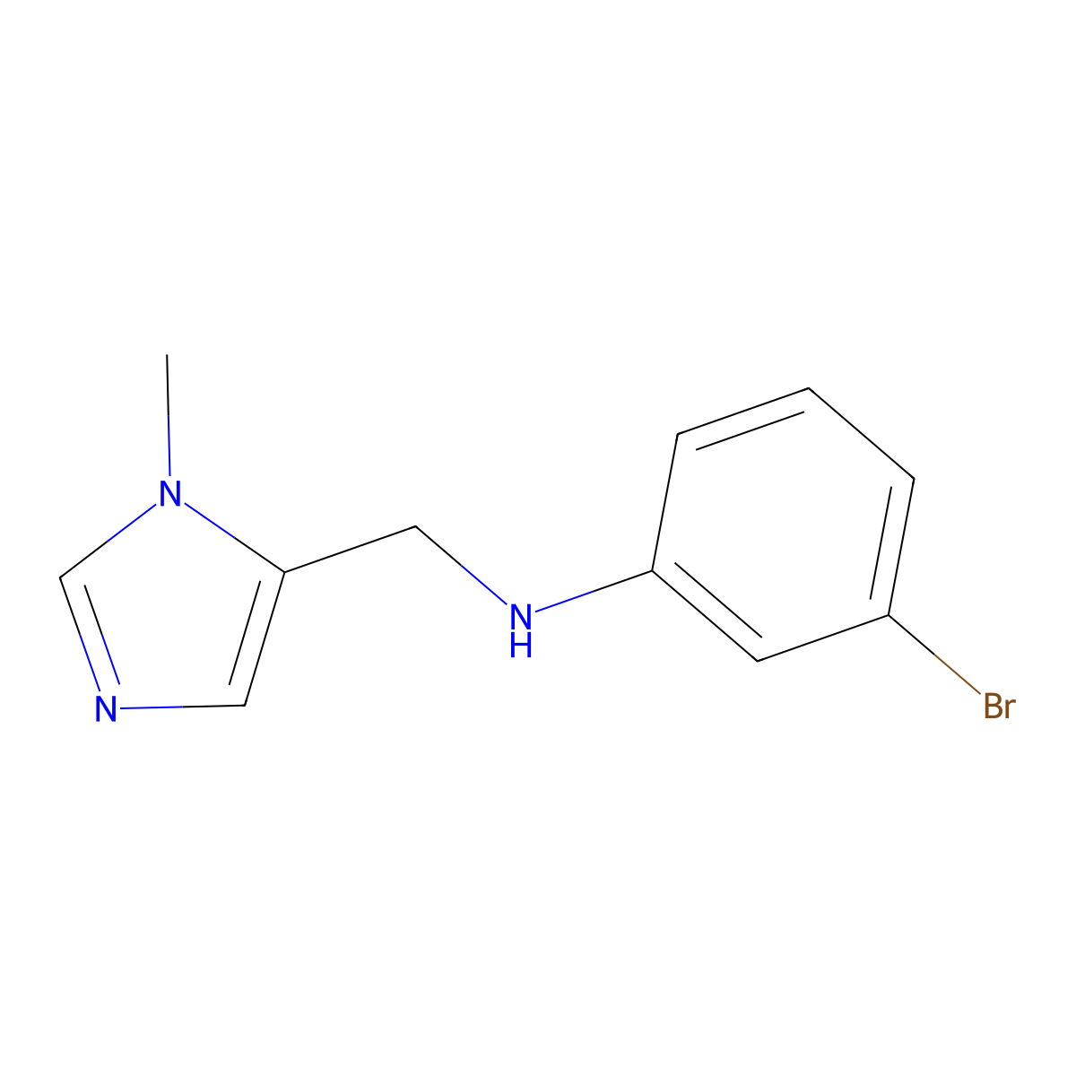3-bromo-N-[(1-methyl-1H-imidazol-5-yl)methyl]aniline molecular structure, CAS 2549050-06-6