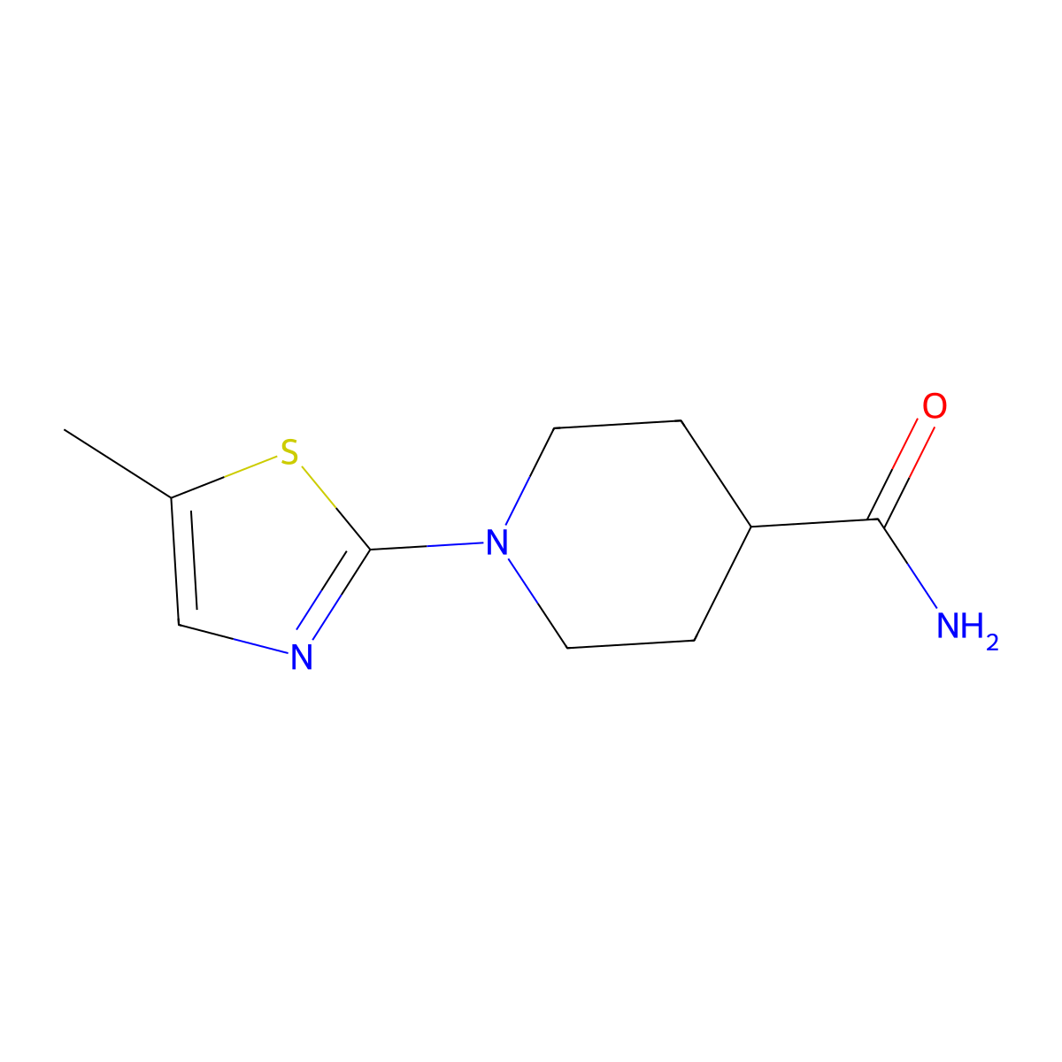 1-(5-Methyl-1,3-thiazol-2-yl)piperidine-4-carboxamide molecular structure, CAS 2549050-10-2