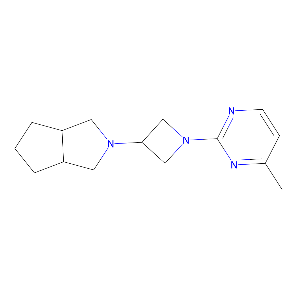 4-Methyl-2-(3-{octahydrocyclopenta[c]pyrrol-2-yl}azetidin-1-yl)pyrimidine molecular structure, CAS 2549050-26-0