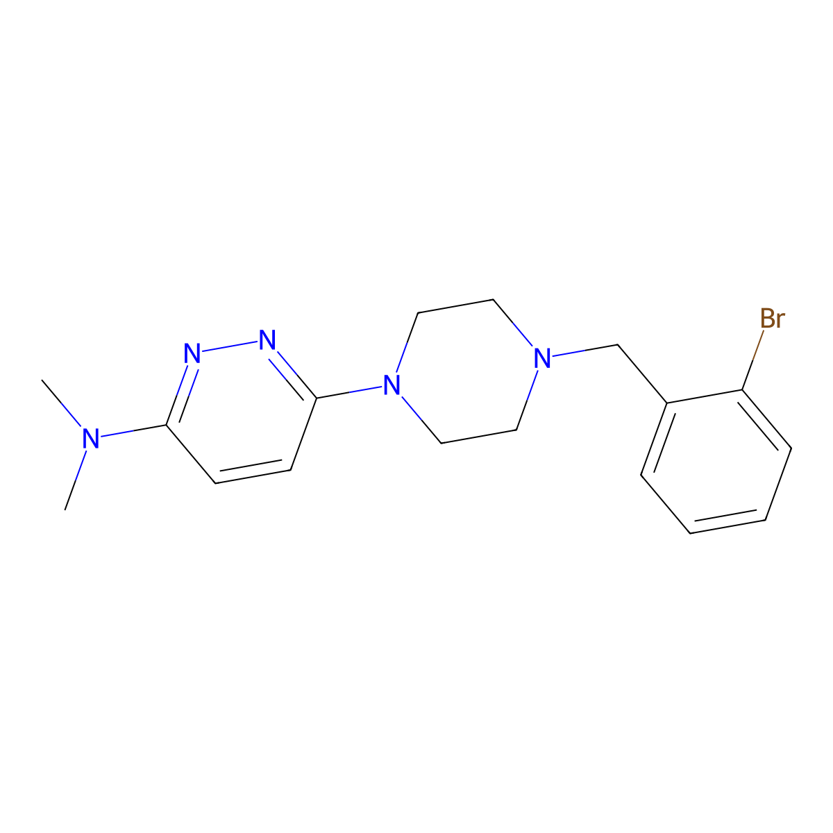 6-{4-[(2-bromophenyl)methyl]piperazin-1-yl}-N,N-dimethylpyridazin-3-amine molecular structure, CAS 2549050-30-6