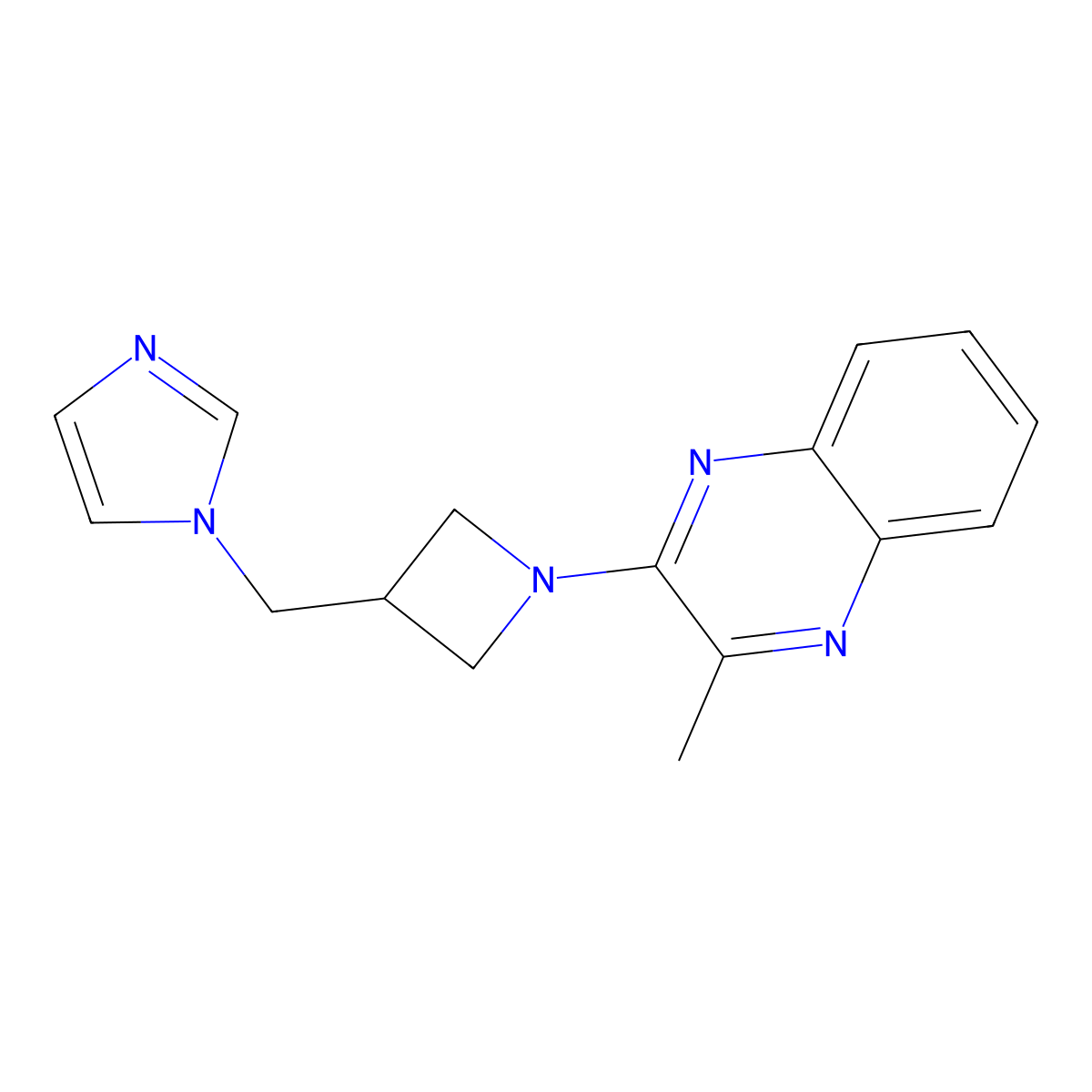 2-{3-[(1H-imidazol-1-yl)methyl]azetidin-1-yl}-3-methylquinoxaline molecular structure, CAS 2549050-31-7