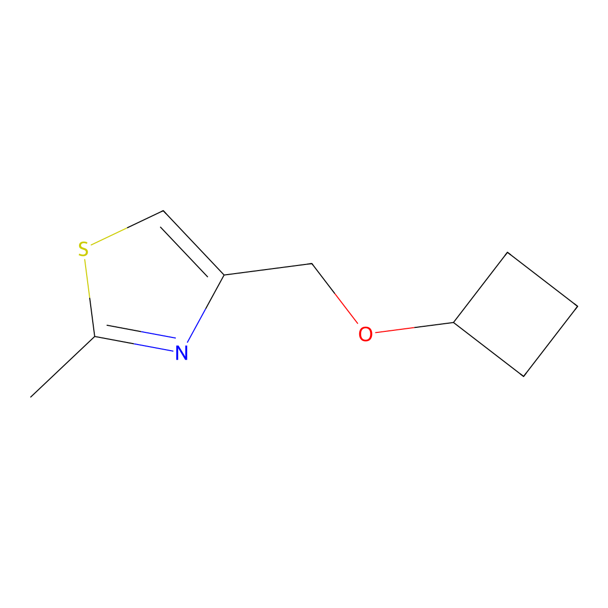 4-(Cyclobutoxymethyl)-2-methyl-1,3-thiazole molecular structure, CAS 2549050-33-9