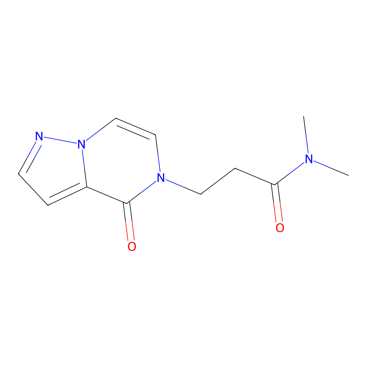 N,N-dimethyl-3-{4-oxo-4H,5H-pyrazolo[1,5-a]pyrazin-5-yl}propanamide molecular structure, CAS 2549050-38-4