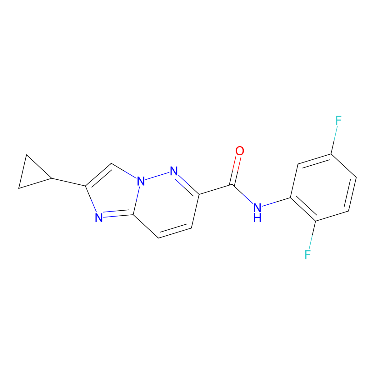 2-cyclopropyl-N-(2,5-difluorophenyl)imidazo[1,2-b]pyridazine-6-carboxamide molecular structure, CAS 2549050-47-5