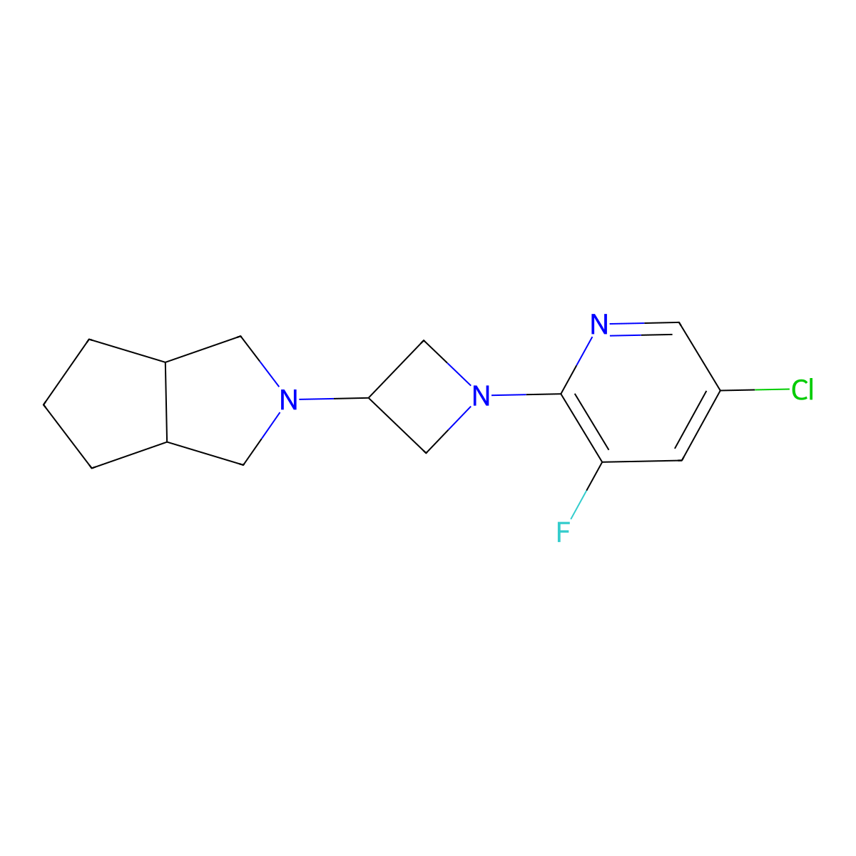 5-Chloro-3-fluoro-2-(3-{octahydrocyclopenta[c]pyrrol-2-yl}azetidin-1-yl)pyridine molecular structure, CAS 2549050-52-2