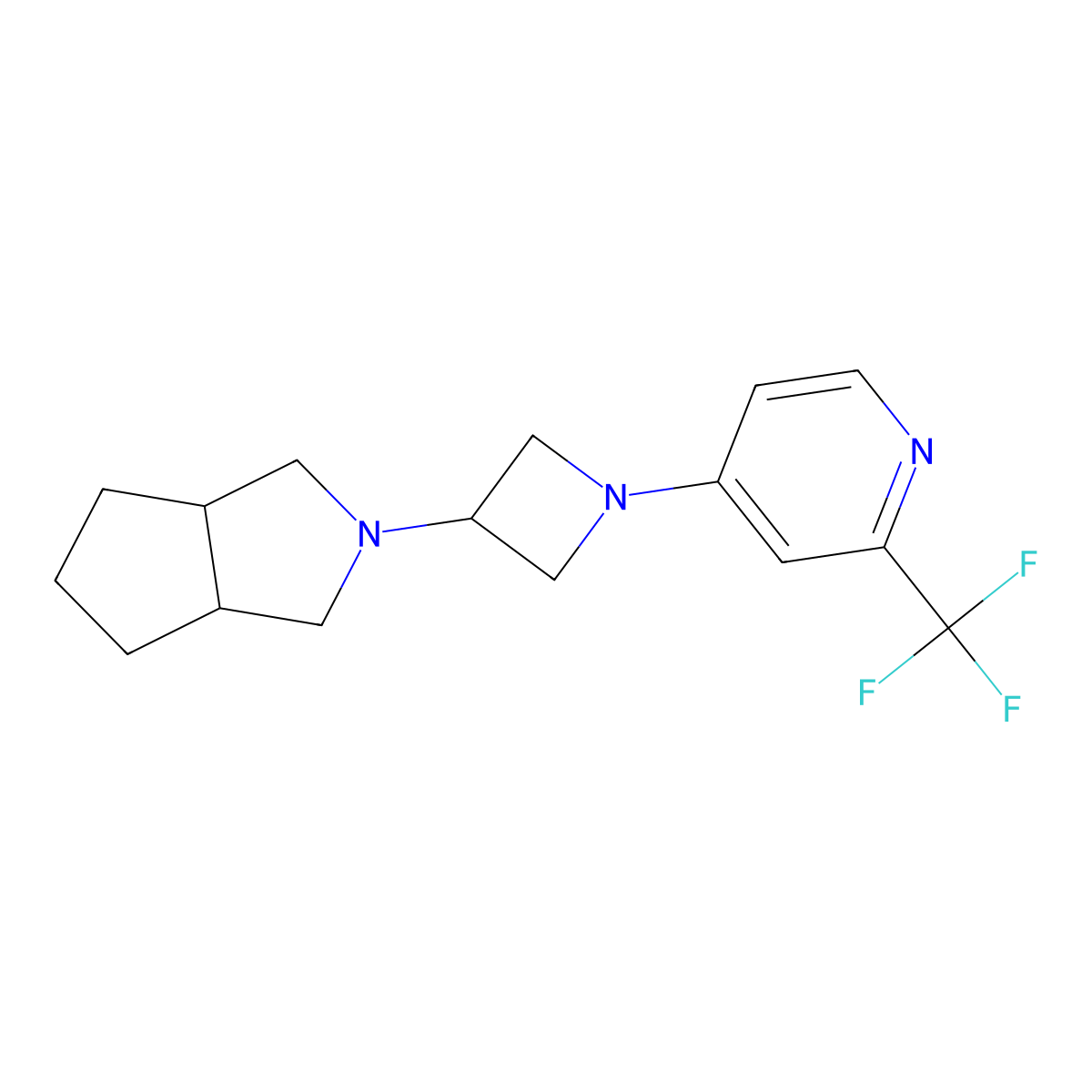 4-(3-{Octahydrocyclopenta[c]pyrrol-2-yl}azetidin-1-yl)-2-(trifluoromethyl)pyridine molecular structure, CAS 2549050-54-4