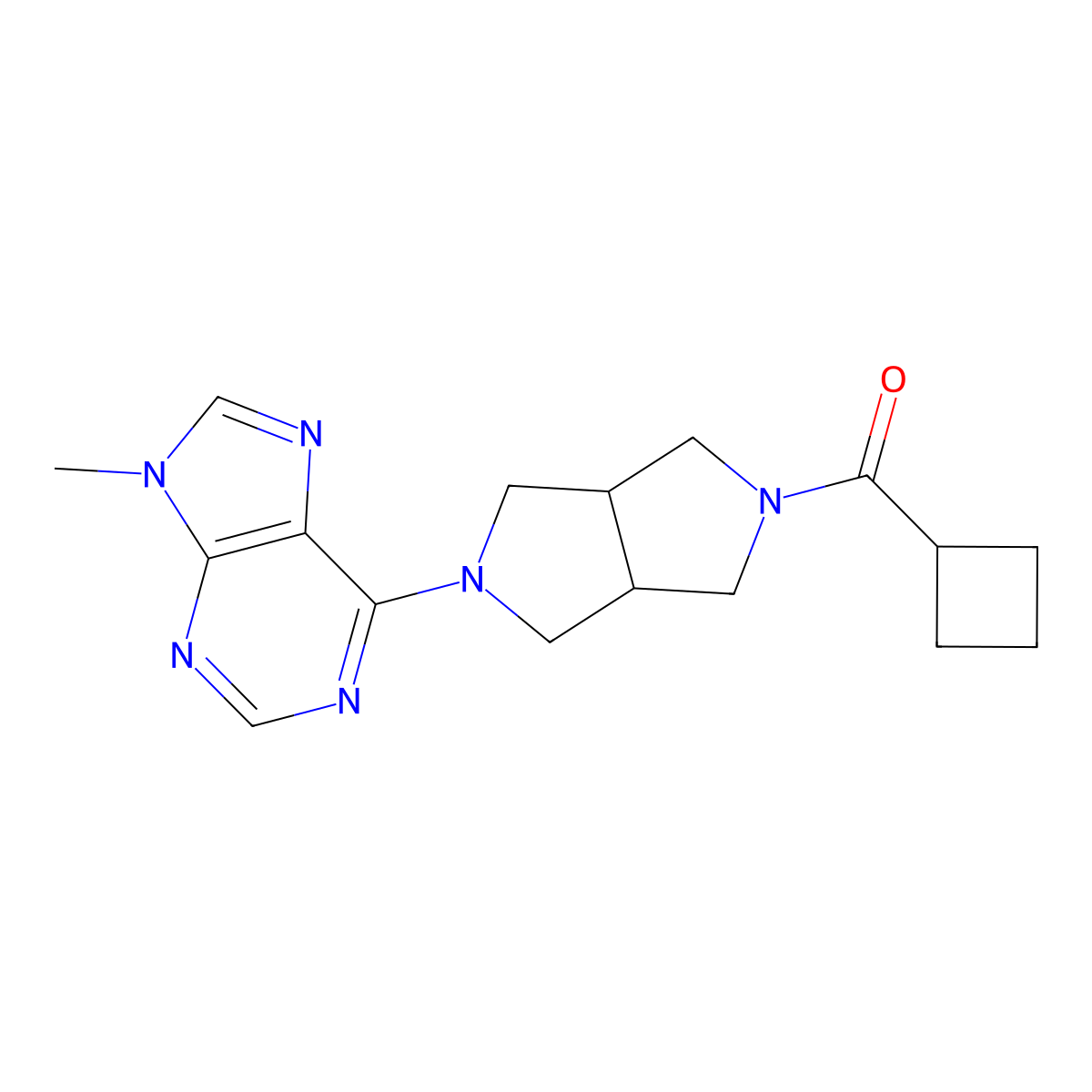 6-{5-cyclobutanecarbonyl-octahydropyrrolo[3,4-c]pyrrol-2-yl}-9-methyl-9H-purine molecular structure, CAS 2549050-58-8