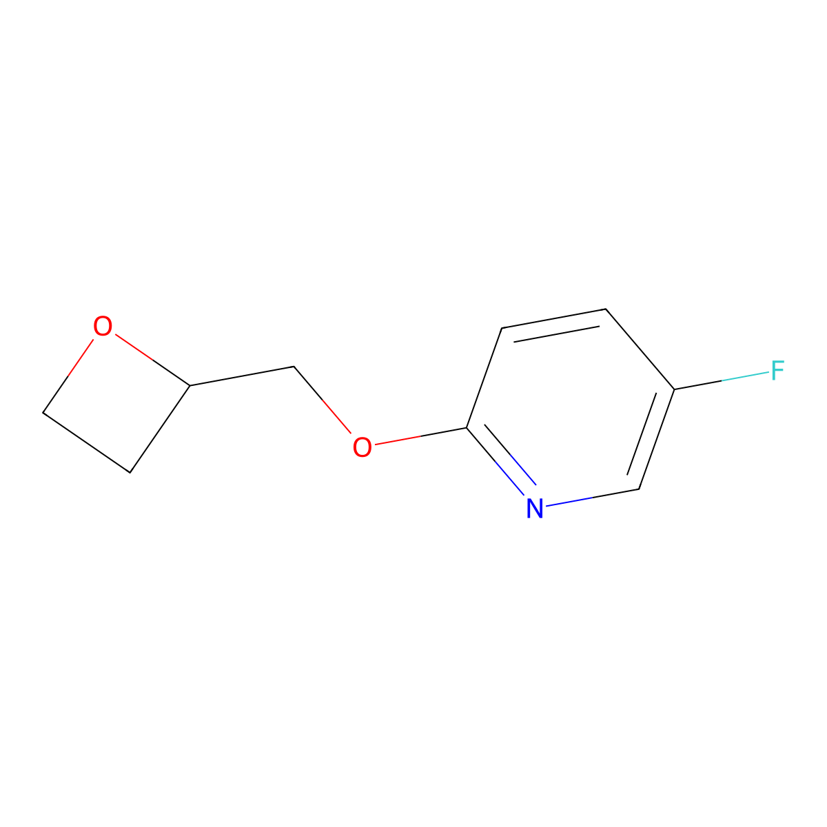 5-Fluoro-2-[(oxetan-2-yl)methoxy]pyridine molecular structure, CAS 2549050-63-5