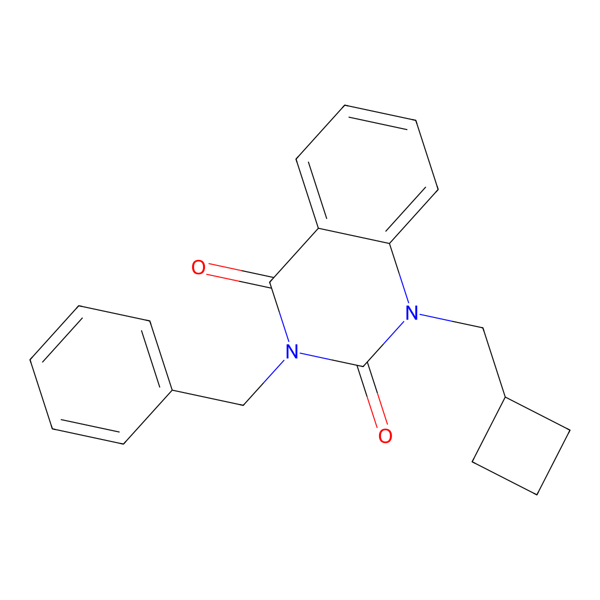 3-Benzyl-1-(cyclobutylmethyl)-1,2,3,4-tetrahydroquinazoline-2,4-dione molecular structure, CAS 2549050-64-6