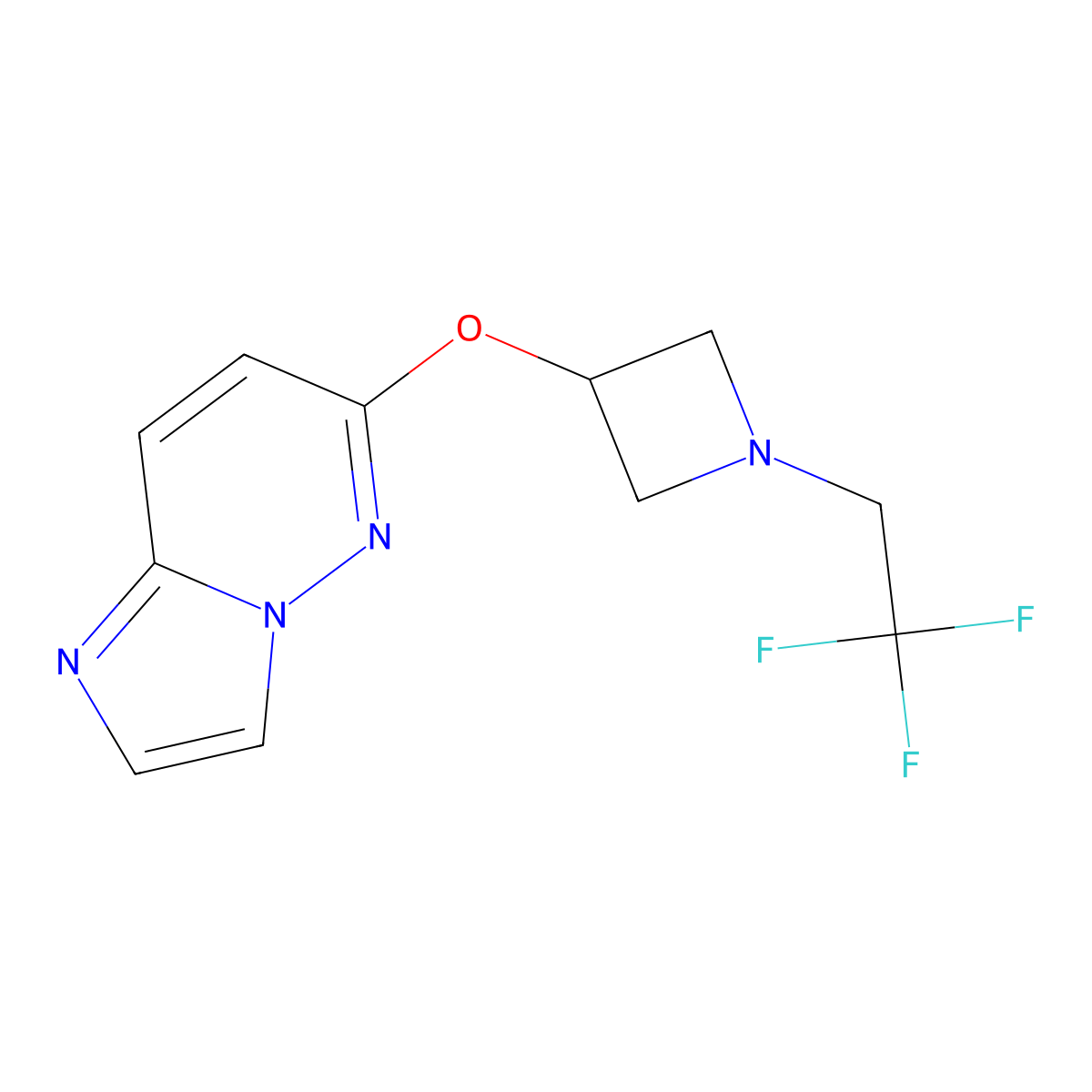 3-{Imidazo[1,2-b]pyridazin-6-yloxy}-1-(2,2,2-trifluoroethyl)azetidine molecular structure, CAS 2549050-78-2