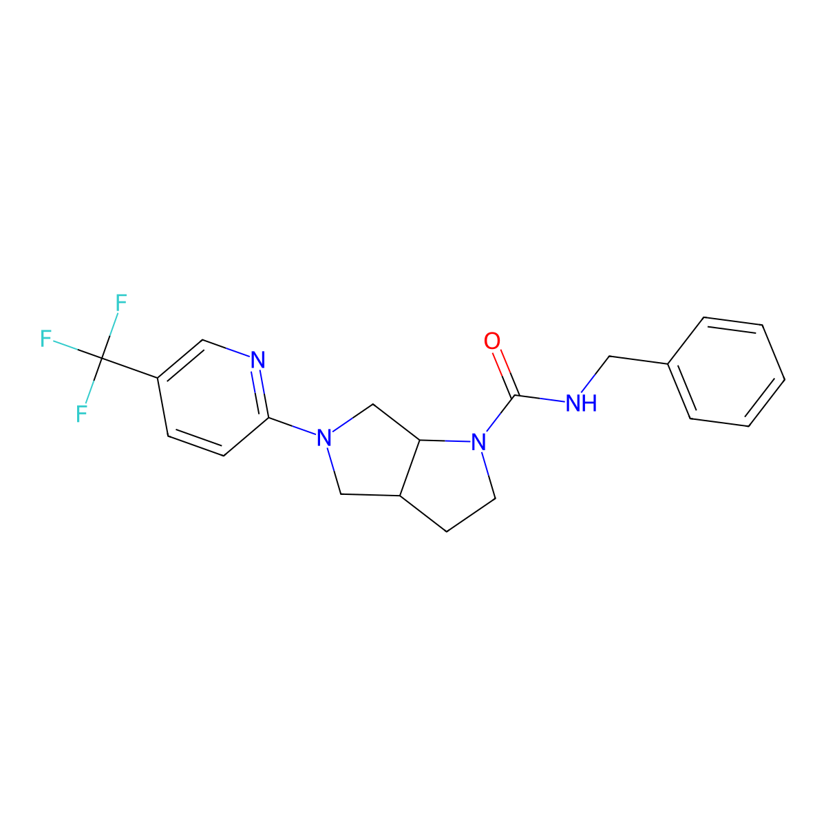 N-benzyl-5-[5-(trifluoromethyl)pyridin-2-yl]-octahydropyrrolo[3,4-b]pyrrole-1-carboxamide molecular structure, CAS 2549050-85-1